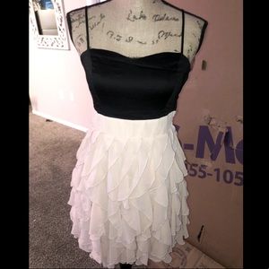 Pink and black babydoll style dress